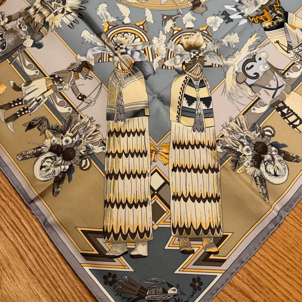 Hermès Vintage Kachinas Hopi Silk Scarf by Kermit Oliver - Picture 3 of 14